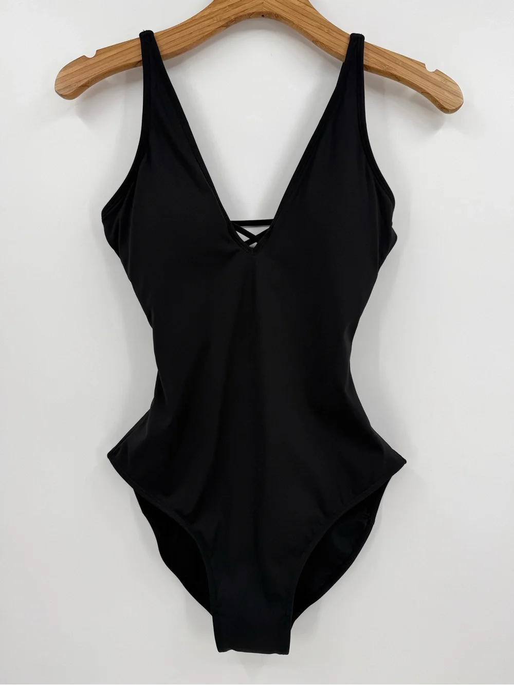 TA3 Black Plungey One Piece Swimsuit Size S Regular Long